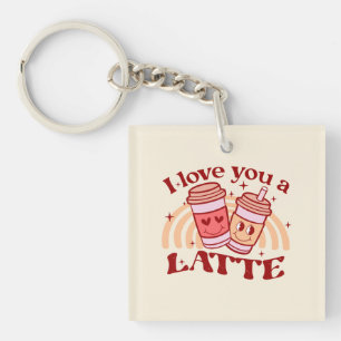 私はあなたを愛するラテ かわいいコーヒーカッププン キーホルダー