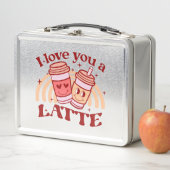 私はあなたを愛するラテ | かわいいコーヒーカッププン メタルランチボックス (インサイチュ)