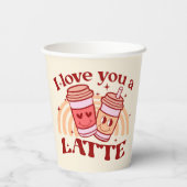 私はあなたを愛するラテ | かわいいコーヒーカッププン 紙コップ (裏面)