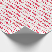 私はあなたを愛するレッド文字 ラッピングペーパー (角)