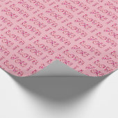 私はあなたを愛するロマンチックなバレンタインデータイポグラフィピンク ラッピングペーパー (角)