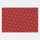 私はあなたを愛するロマンチックなバレンタイン赤いハートストライプ ラッピングペーパーシート (正面2)