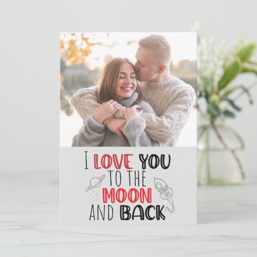 私はあなたを愛するロマンチックなバレンタイン/アニバーサリーフォト カード (スタンド正面)