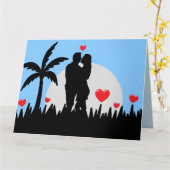 私はあなたを愛するロマンチックなビーチトロピカルカード カード (黄色い花)