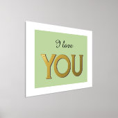私はあなたを愛するロマンチックな緑のスクリプトタイポグラフィ光沢 箔ポスター (レイダウン)