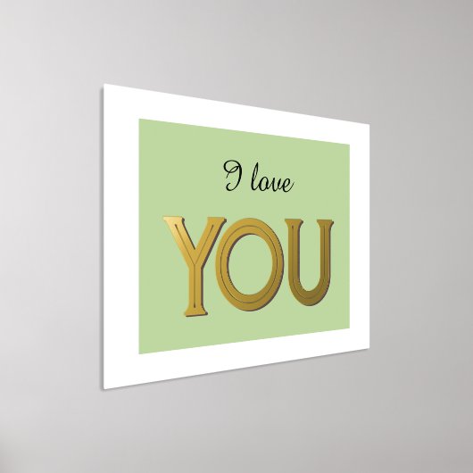 私はあなたを愛するロマンチックな緑のスクリプトタイポグラフィ光沢 箔ポスター (レイダウン)