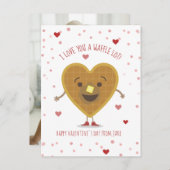 私はあなたを愛するワッフルロットハート子供バレンタインフォト ポストカード (正面/裏面)