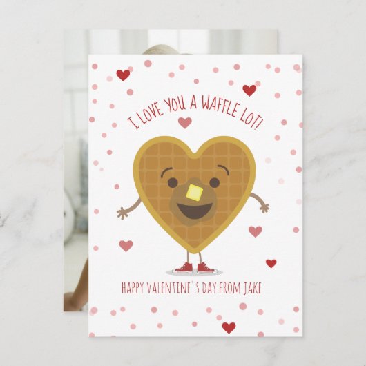 私はあなたを愛するワッフルロットハート子供バレンタインフォト ポストカード (正面/裏面)