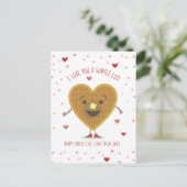 私はあなたを愛するワッフルロットハート子供バレンタインフォト ポストカード (スタンド正面)