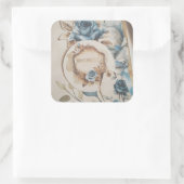 私はあなたを愛するヴィンテージフローラほこりっぽい青い花 スクエアシール (バッグ)