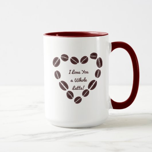 私はあなたを愛する全体のラテコーヒー豆ハート マグカップ (右)