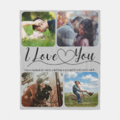 私はあなたを愛する写真コラージュ記念日バレンタイン フリースブランケット (正面)