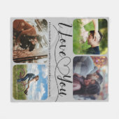 私はあなたを愛する写真コラージュ記念日バレンタイン フリースブランケット (正面(横))