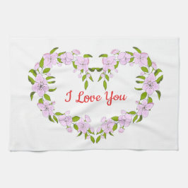 私はあなたを愛する可愛い花 キッチンタオル