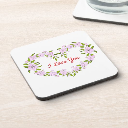 私はあなたを愛する可愛い花 コースター (左側)
