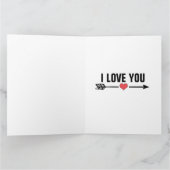 私はあなたを愛する女の子ロマンチックなグリーティングカード カード (内部)
