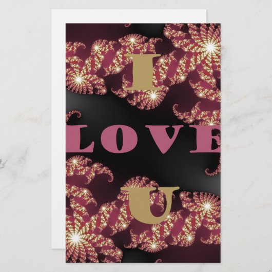 私はあなたを愛する宇宙コンステレーションパターンアートデザイン 便箋 (正面/裏面)