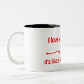 私はあなたを愛する少し、ハートビート可愛いロマンチックなミーム ツートーンマグカップ (左)