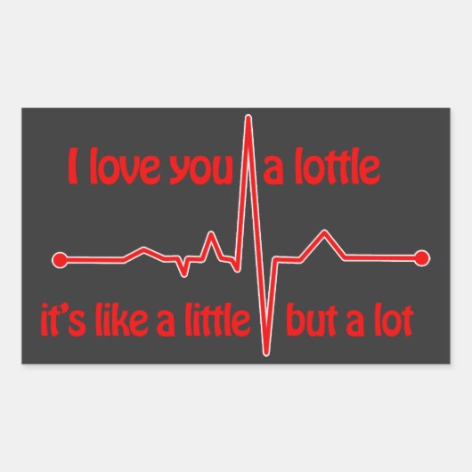 私はあなたを愛する少し、ハートビート可愛いロマンチックなミーム 長方形シール (正面)