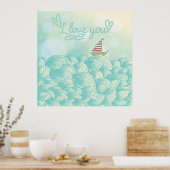 私はあなたを愛する帆船 ポスター (キッチン)