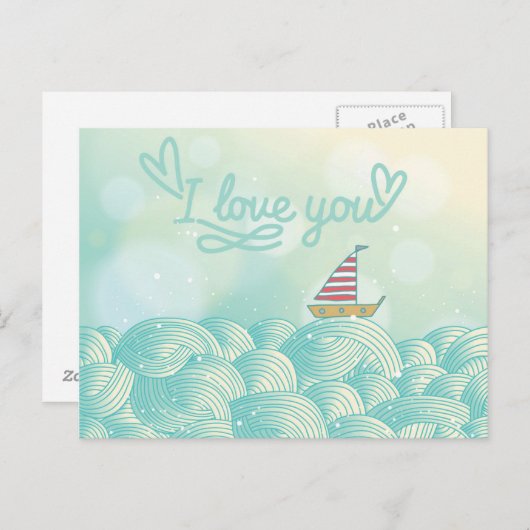 私はあなたを愛する帆船 ポストカード (正面/裏面)