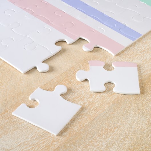 私はあなたを愛する引用文ことわざフレーズPastel Colors Pink ジグソーパズル (側面)