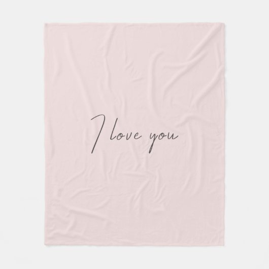 私はあなたを愛する引用文結婚ズヴァレンティーンズデイ赤面ピンク フリースブランケット (正面)