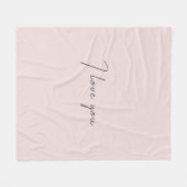 私はあなたを愛する引用文結婚ズヴァレンティーンズデイ赤面ピンク フリースブランケット (正面(横))