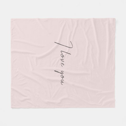 私はあなたを愛する引用文結婚ズヴァレンティーンズデイ赤面ピンク フリースブランケット (正面(横))