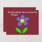 私はあなたを愛する微笑み花プリント ポストカード (正面/裏面)