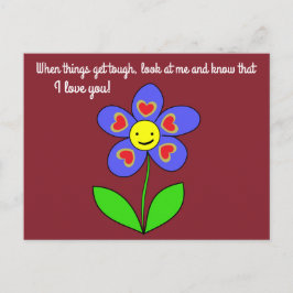 私はあなたを愛する微笑み花プリント ポストカード