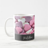 私はあなたを愛する愛する私の愛のバレンタイン素敵なモノグラム コーヒーマグカップ (左)