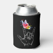私はあなたを愛する手指言語バタフライパズルパイ 缶クーラー (缶正面)