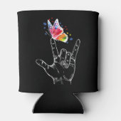 私はあなたを愛する手指言語バタフライパズルパイ 缶クーラー (裏面)