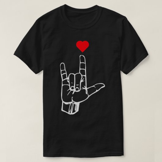 私はあなたを愛する手署名ASLギフト女性男性へ子供V Tシャツ (デザイン正面)