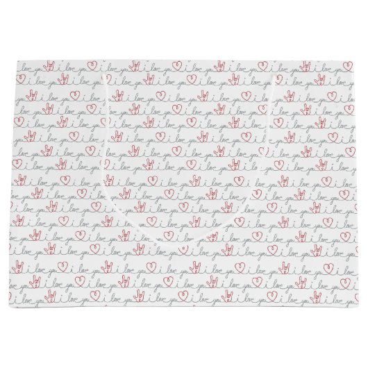 私はあなたを愛する抱き枕 ラージペーパーバッグ (正面)