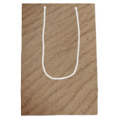 私はあなたを愛する文字サンドビーチ ミディアムペーパーバッグ (裏面)