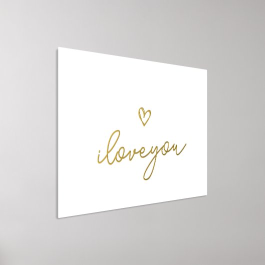 私はあなたを愛する文字金ゴールドハートウォール 箔ポスター (レイダウン)