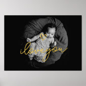 私はあなたを愛する文字金ゴールドハート |写カスタム真 箔ポスター (正面)