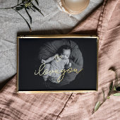 私はあなたを愛する文字金ゴールドハート |写カスタム真 箔ポスター