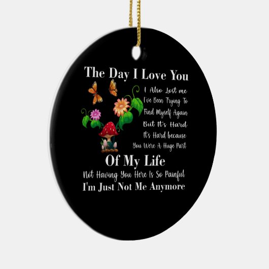 私はあなたを愛する日私も私の失った引用文 セラミックオーナメント (右)
