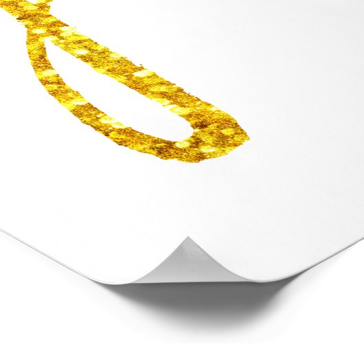 私はあなたを愛する最も引用文金ゴールドフェイクグリッターメタリック ポスター (角)