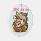 私はあなたを愛する母かわいい母とベビーナマズ セラミックオーナメント (右)
