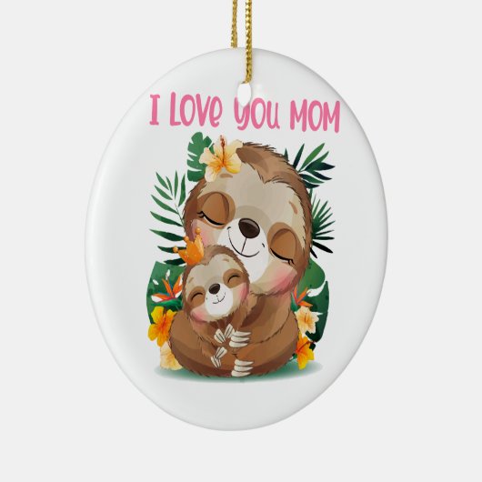 私はあなたを愛する母かわいい母とベビーナマズ セラミックオーナメント (右)