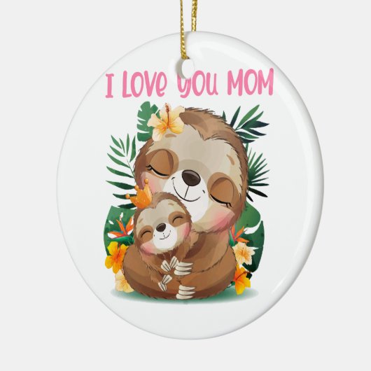 私はあなたを愛する母かわいい母とベビーナマズ セラミックオーナメント (左)