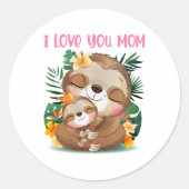 私はあなたを愛する母かわいい母とベビーナマズ ラウンドシール (正面)