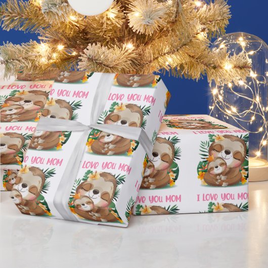 私はあなたを愛する母かわいい母とベビーナマズ ラッピングペーパー (クリスマス)