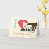 私はあなたを愛する母の日裁縫工芸品クリエイティブカード カード (黄色い花)