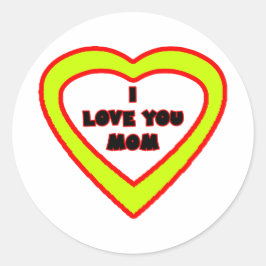 私はあなたを愛する母イエローハート博物館ザズルギフト ラウンドシール