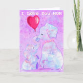 私はあなたを愛する母カード象の母とベビー カード (正面)